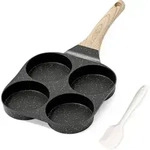 Pfanne Induktion Eierpfanne Granitbeschichtung 4Loch Omelette Black