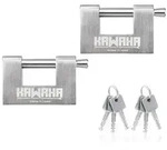 Edelstahl-Vorh&auml;ngeschloss D-Form 80mm gleichschlie&szlig;end 2er-Pack