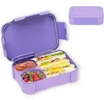 Brotdose Kinder F&auml;cher 900ml Auslaufsicher Bento Lunchbox Purple