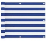 vidaXL Balkon-Sichtschutz Wei&szlig; und Blau 75x400 cm Oxford-Gewebe