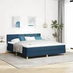 vidaXL Boxspringbett mit Matratze Blau 180x200 cm Stoff