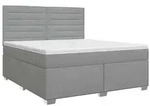vidaXL Boxspringbett mit Matratze Hellgrau 160 x 200 cm Stoff