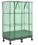 vidaXL Gartenplanter mit Gew&auml;chshausabdeckung und R&auml;dern 2 stk. PP