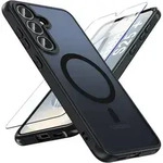 OWKEY Magnetisch H&uuml;lle f&uuml;r Samsung Galaxy S25 Plus/S25+ 5G,Durchscheinend Matt