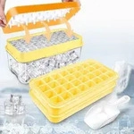 Eisw&uuml;rfelbeh&auml;lter mit Deckel und Beh&auml;lter, 64 St&uuml;ck Eisw&uuml;rfel, einfaches