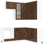 vidaXL K&uuml;cheneinheit PORTO 8 pcs Brauneiche Holzwerkstoff