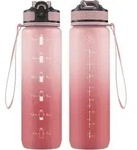 Trinkflasche 1L Strohhalm Auslaufsicher BPAfrei Tritan Sport Hellrosa