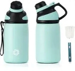 Trinkflasche Edelstahl Magnetdeckel BPAfrei Gr&uuml;n 400 ml