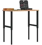 vidaXL Werkbank 100x60x(71,5-98) cm Massivholz Buche Rechteckig