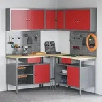 vidaXL 10-teiliges Werkzeugaufbewahrungstischset in Rot aus Holzwerkstoff und...