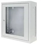 DSIT Danicom - 3HE Wandschrank Wei&szlig; mit Glast&uuml;r 185mm tief