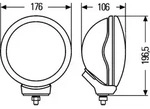 HELLA 1F5 008 273-011 FF/Halogen-Fernscheinwerfer - Rallye 1000 - 12/24V - rund -
