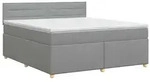 vidaXL Boxspringbett mit Matratze Hellgrau 180 x 200 cm Stoff