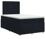vidaXL Boxspringbett mit Matratze Schwarz 120 x 200 cm Stoff