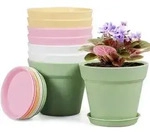 Blumentopf 10cm 8er Plastik &Uuml;bertopf Ablaufl&ouml;cher Balkon Farbe 4IN