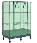vidaXL Gartenplanter mit Gew&auml;chshausabdeckung und R&auml;dern 2 stk. PP