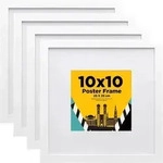 Bilderrahmen MDF Acrylglas Passepartout 15x15cm 25x25 cm 4er Wei&szlig;