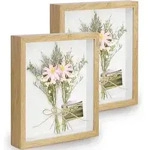 Bilderrahmen 3D Objektrahmen tief Echtglas Holzfarbe 2er 15x20 cm