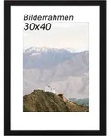 Bilderrahmen Holz 30x40 cm Passepartout Schwarz 1x [30x40 cm]
