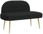 vidaXL Gepolsterte Bank mit R&uuml;ckenlehne Schwarz 110 x 60 x 76 cm