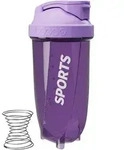 Proteinshaker 600ml Hexagondesign &Ouml;ffnung Tragegriff Violett