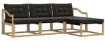 vidaXL Outdoor-Sofagarnitur mit Kissen 4 pcs Wei&szlig; und Schwarz