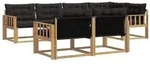 vidaXL Outdoor-Sofagarnitur mit Kissen 7 pcs Wei&szlig; und Schwarz