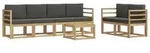 vidaXL Outdoor-Sofagarnitur mit Kissen 7 pcs Wei&szlig; und Anthrazit