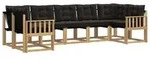 vidaXL Outdoor-Sofagarnitur mit Kissen 7 pcs Wei&szlig; und Schwarz