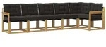 vidaXL Outdoor-Sofagarnitur mit Kissen 6 pcs Wei&szlig; und Schwarz