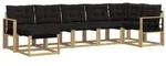 vidaXL Outdoor-Sofagarnitur mit Kissen 7 pcs Wei&szlig; und Schwarz
