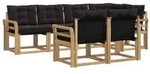 vidaXL Outdoor-Sofagarnitur mit Kissen 7 pcs Wei&szlig; und Schwarz