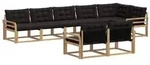 vidaXL Outdoor-Sofagarnitur mit Kissen 8 pcs Wei&szlig; und Schwarz