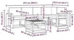 vidaXL Outdoor-Sofagarnitur mit Kissen 6 pcs Nat&uuml;rlich und Hellgrau