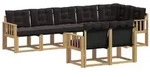 vidaXL Outdoor-Sofagarnitur mit Kissen 8 pcs Wei&szlig; und Schwarz