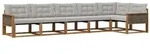 vidaXL Outdoor-Sofagarnitur mit Kissen 6 pcs Nat&uuml;rlich und Hellgrau
