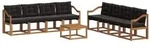 vidaXL Outdoor-Sofagarnitur mit Kissen 9 pcs Nat&uuml;rlich und Schwarz