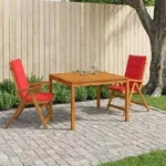 vidaXL 3-teilige Garten-Essgruppe 3 stk. Natur Massivholz Akazie