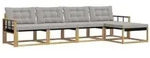 vidaXL Outdoor-Sofagarnitur mit Kissen 5 pcs Wei&szlig; und Hellgrau