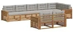 vidaXL Outdoor-Sofagarnitur mit Kissen 8 pcs Nat&uuml;rlich und Hellgrau