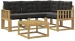 vidaXL Outdoor-Sofagarnitur mit Kissen 5 pcs Wei&szlig; und Schwarz