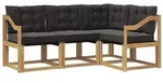 vidaXL Outdoor-Sofagarnitur mit Kissen 4 pcs Wei&szlig; und Schwarz