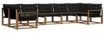 vidaXL Outdoor-Sofagarnitur mit Kissen 7 pcs Nat&uuml;rlich und Schwarz
