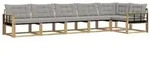 vidaXL Outdoor-Sofagarnitur mit Kissen 6 pcs Wei&szlig; und Hellgrau
