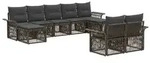 vidaXL Gartensofa-set 9 pcs Grau Poly-Rattan