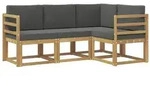 vidaXL Outdoor-Sofagarnitur mit Kissen 4 pcs Wei&szlig; und Anthrazit