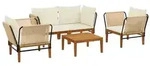 vidaXL 5 pcs Massives Akazienholz & Seil Natur