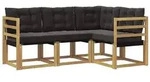 vidaXL Outdoor-Sofagarnitur mit Kissen 4 pcs Wei&szlig; und Schwarz