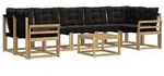 vidaXL Outdoor-Sofagarnitur mit Kissen 8 pcs Wei&szlig; und Schwarz