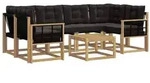 vidaXL Outdoor-Sofagarnitur mit Kissen 7 pcs Wei&szlig; und Schwarz